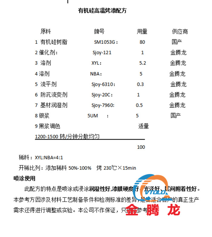 有机硅高温烤漆配方(图1)